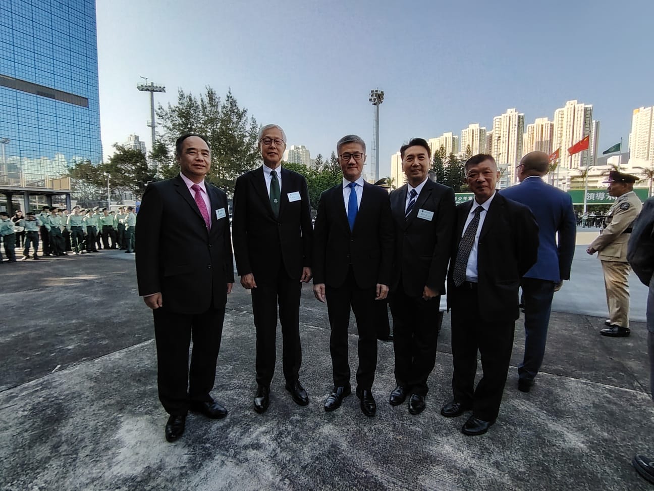 前警務處處長 李明逵 | 前警務處處長 蕭澤頤 | 前助理警務處處長范錫明 | 科專學警預備訓練課程 | 出席香港青少年軍總會十週年檢閱儀式